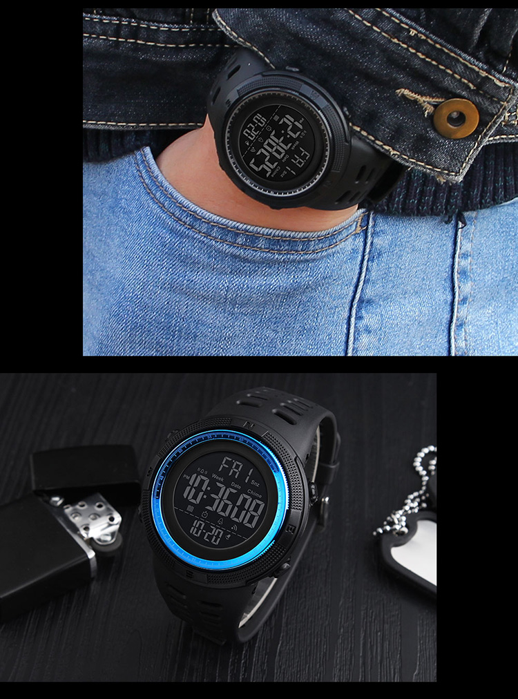 Reloj Digital Skmei 1251 Deportivo Negro Contra Agua