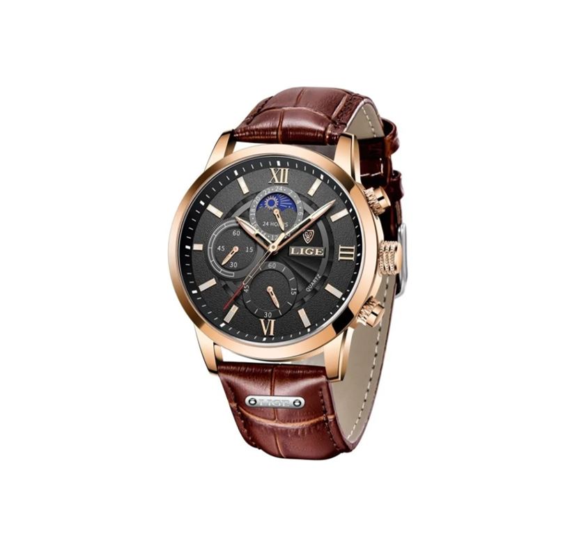 Reloj Pulsera Lige Analógico Impermeable De Cuarzo Para hombre Cafe