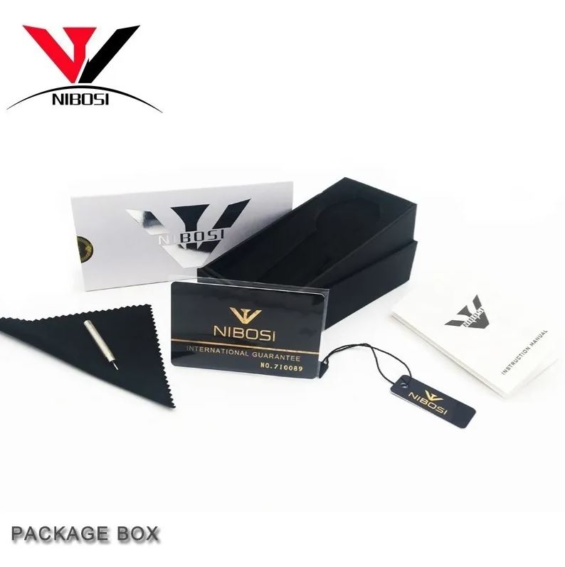  Reloj Impermeable Para Hombre Acero Inoxidable Nibosi Skeleton
