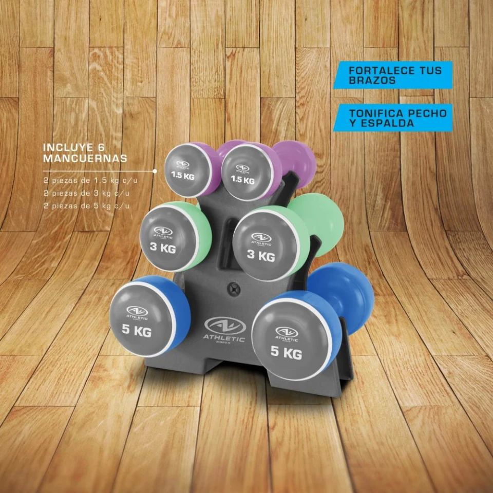 Juego Set de Mancuernas con Rack 19 kg  Athletic Works