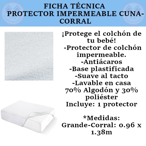 Cubre Colchón Para Corral | Protector Impermeable Cuna-Corral