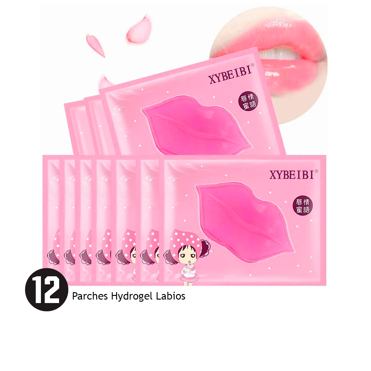 12 Parches De Hydrogrel Para Labios Colageno Para Reparar E Hidratar Los Labios