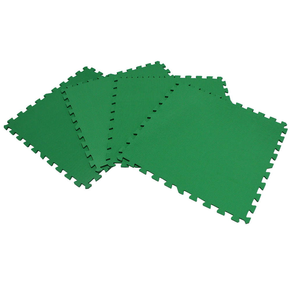 Piso Tatami Suela De Eva Foam Tipo Puzzle Set 4 Piezas Color Verde