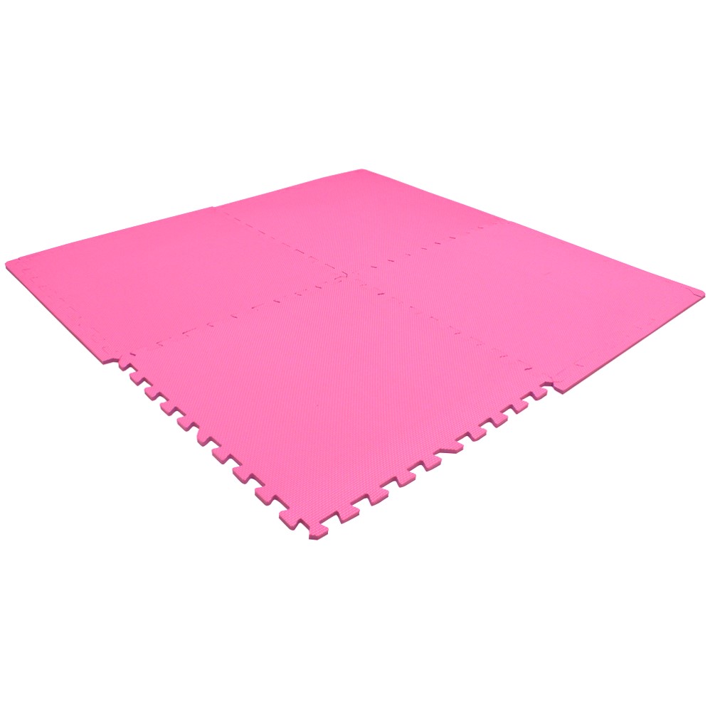 Piso Tatami Suela De Eva Foam Tipo Puzzle Set 4 Piezas Color Rosa