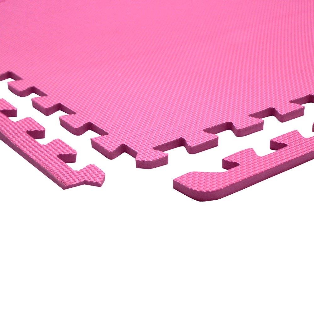 Piso Tatami Suela De Eva Foam Tipo Puzzle Set 4 Piezas Color Rosa