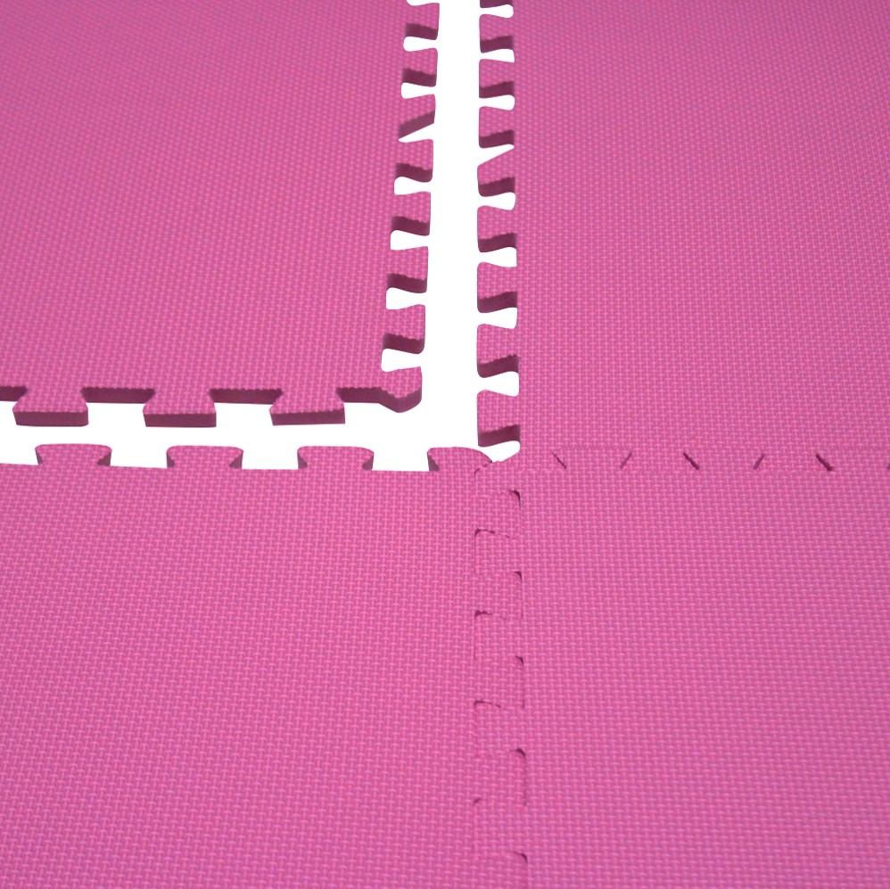 Piso Tatami Suela De Eva Foam Tipo Puzzle Set 4 Piezas Color Rosa