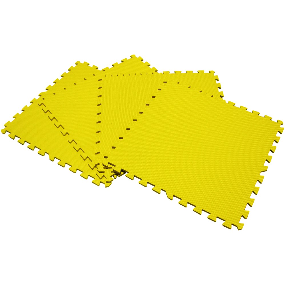 Piso Tatami Suela De Eva Foam Tipo Puzzle Set 4 Piezas Color Amarillo