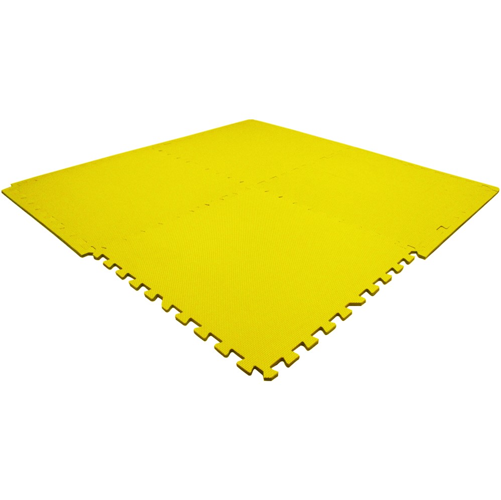 Piso Tatami Suela De Eva Foam Tipo Puzzle Set 4 Piezas Color Amarillo