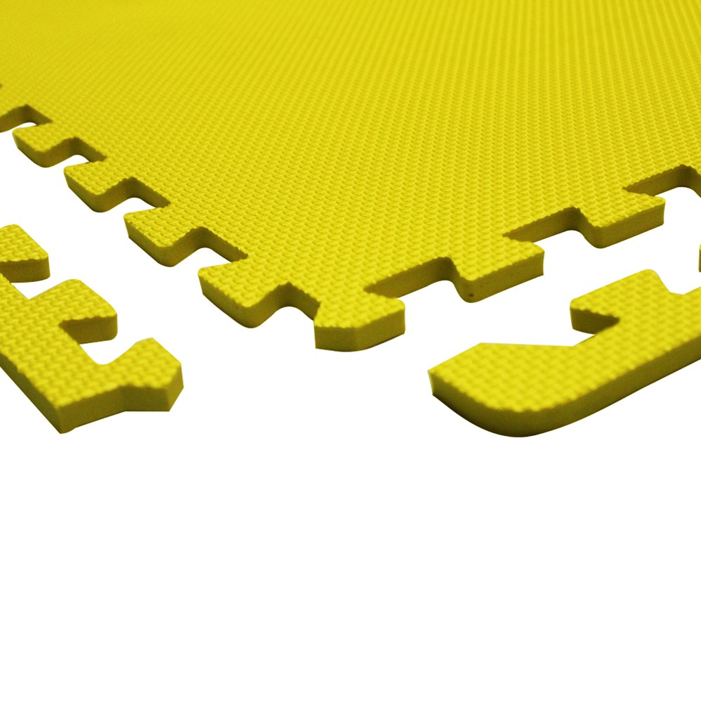 Piso Tatami Suela De Eva Foam Tipo Puzzle Set 4 Piezas Color Amarillo