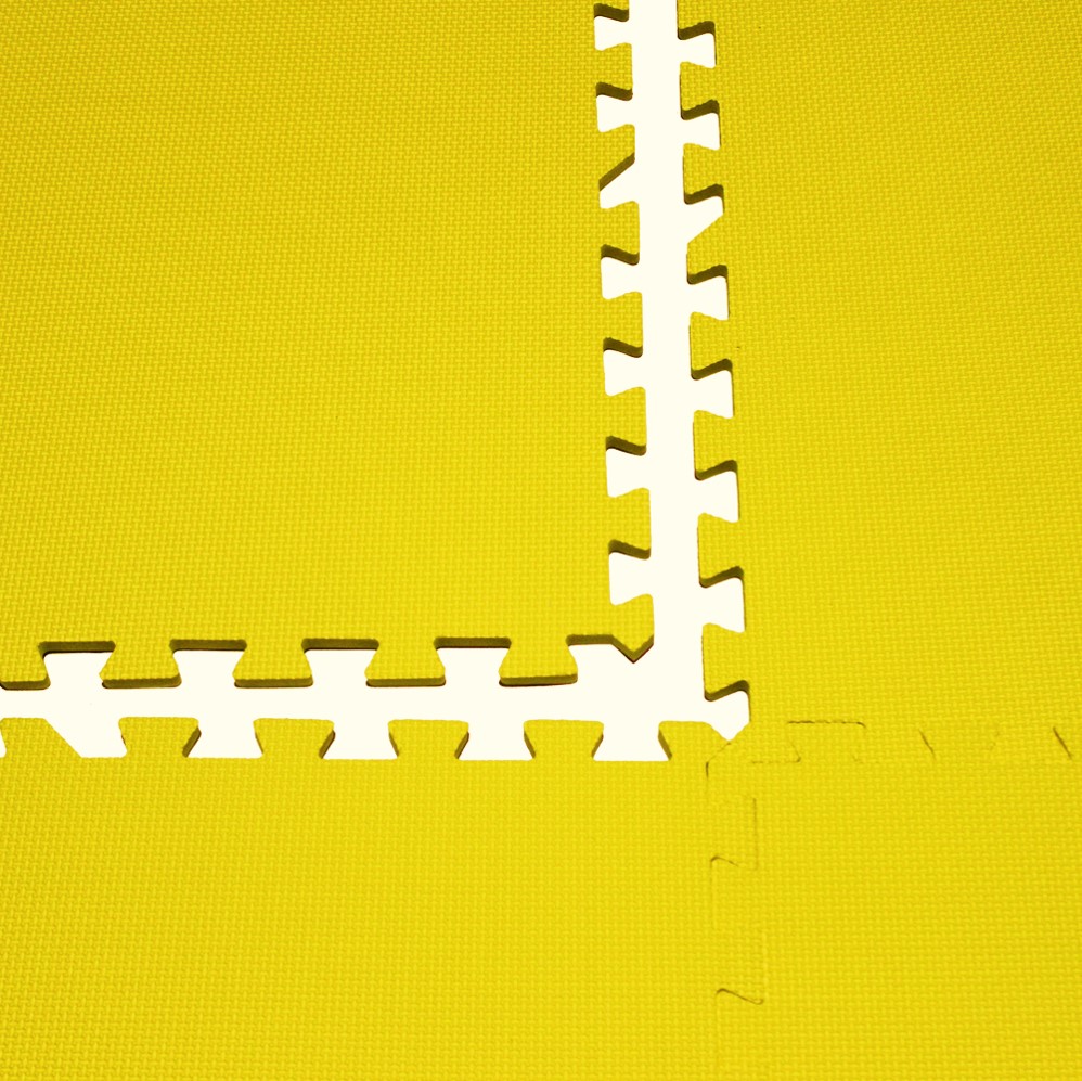 Piso Tatami Suela De Eva Foam Tipo Puzzle Set 4 Piezas Color Amarillo