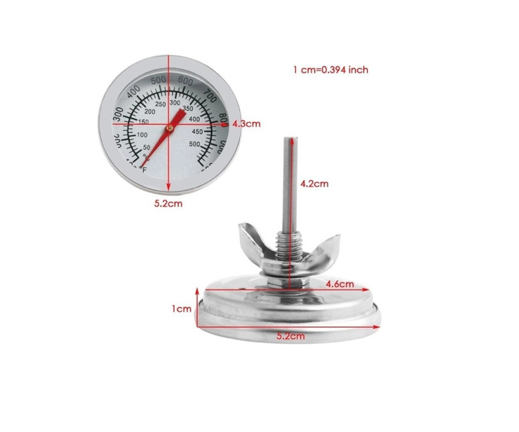 Termómetro Para Horno Asador Alta Temperatura Profesional
