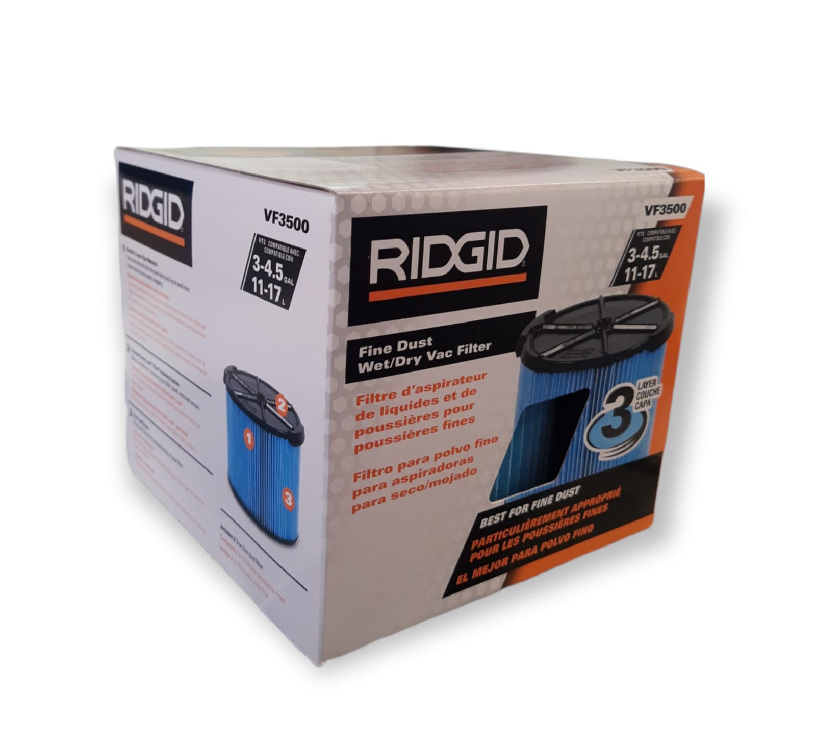 FILTRO PARA POLVO FINO PARA ASPIRADORAS RIDGID VF3500 26643