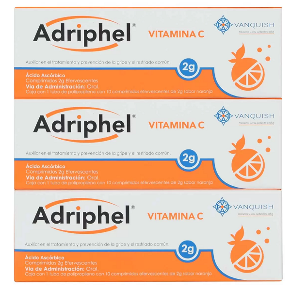 Vitamina C Adriphel Ácido Ascórbico Antigripal - 3 Pack