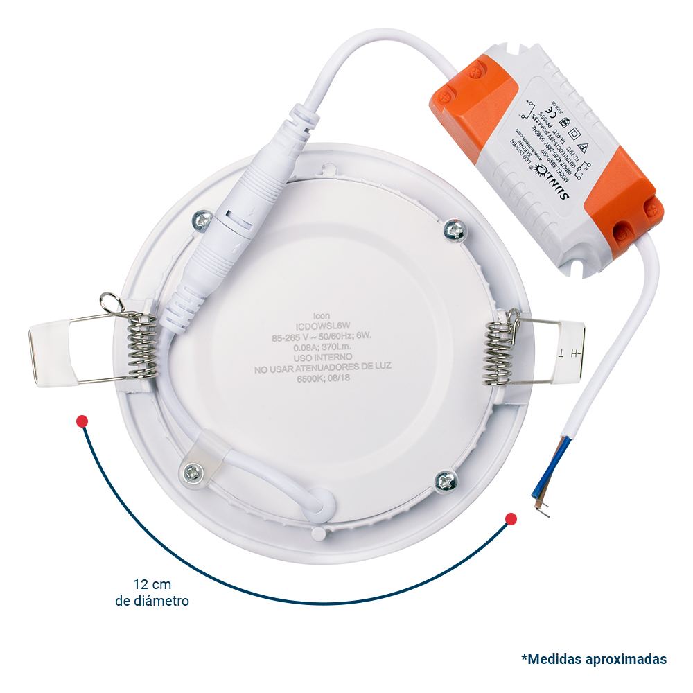 Panel Led Icon Downlight De Alta Potencia 6w Luz Fría