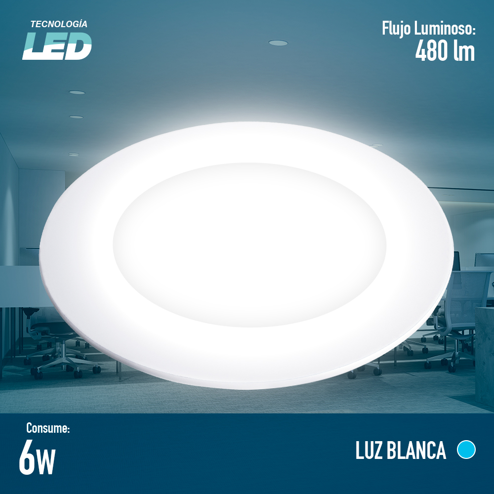 Panel Led Icon Downlight De Alta Potencia 6w Luz Fría