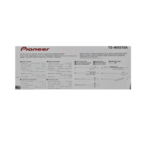 Subwoofer Amplificado Clase D Activo Pioneer Ts-wx010a