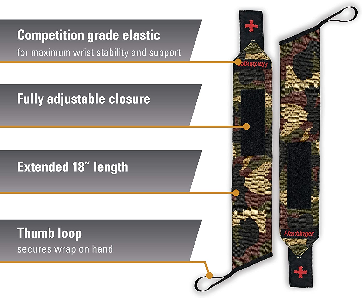 Muñequeras Harbinger Humanx Red Line Wrist Wrap Crossfit 16219