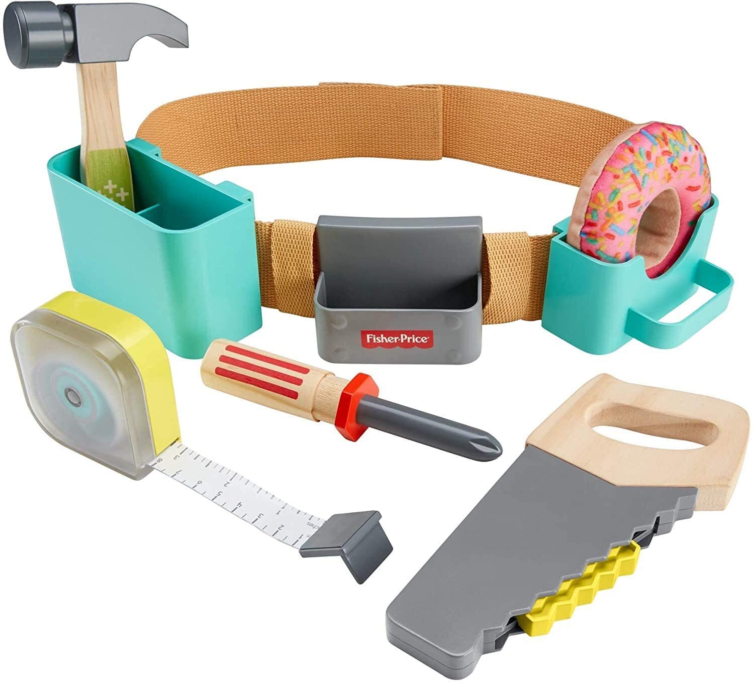 Hey!Play! Juego de cinturón de herramientas para niños, kit de manitas para  niños con 2 cinturones, sierra, martillo, destornillador, llave, alicates