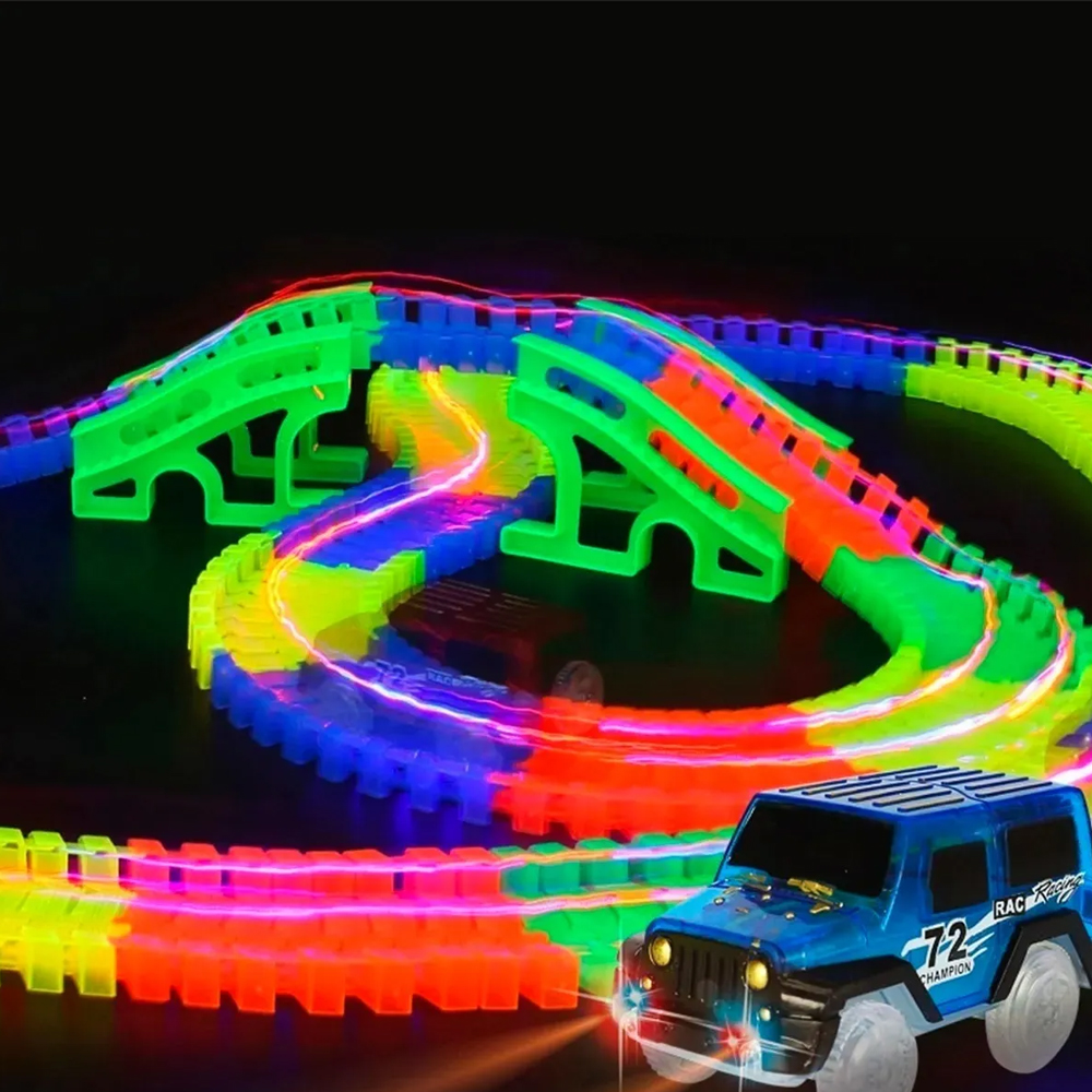 Pista Mágica Urbana Iluminada Fluorescente 110 Piezas Divertida