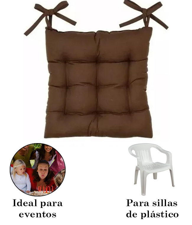 Cojines Para Sillas De Plástico Para Exteriores Chocolate | 6 Piezas