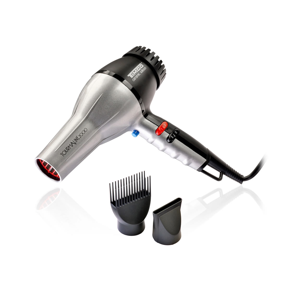 Secadora De Cabello Timco TCS-2000 Con Tecnología Tourmaline - Plata