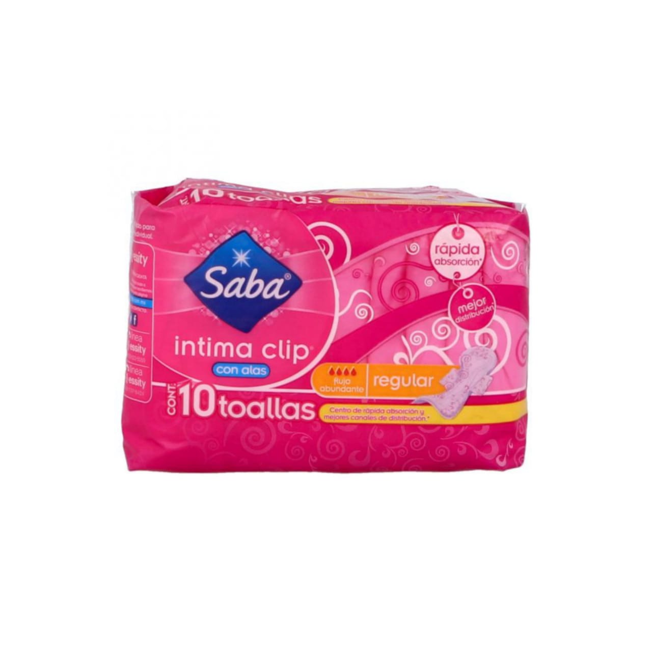 Saba Intima Clip, Cont. 10 Toallas (3 piezas)