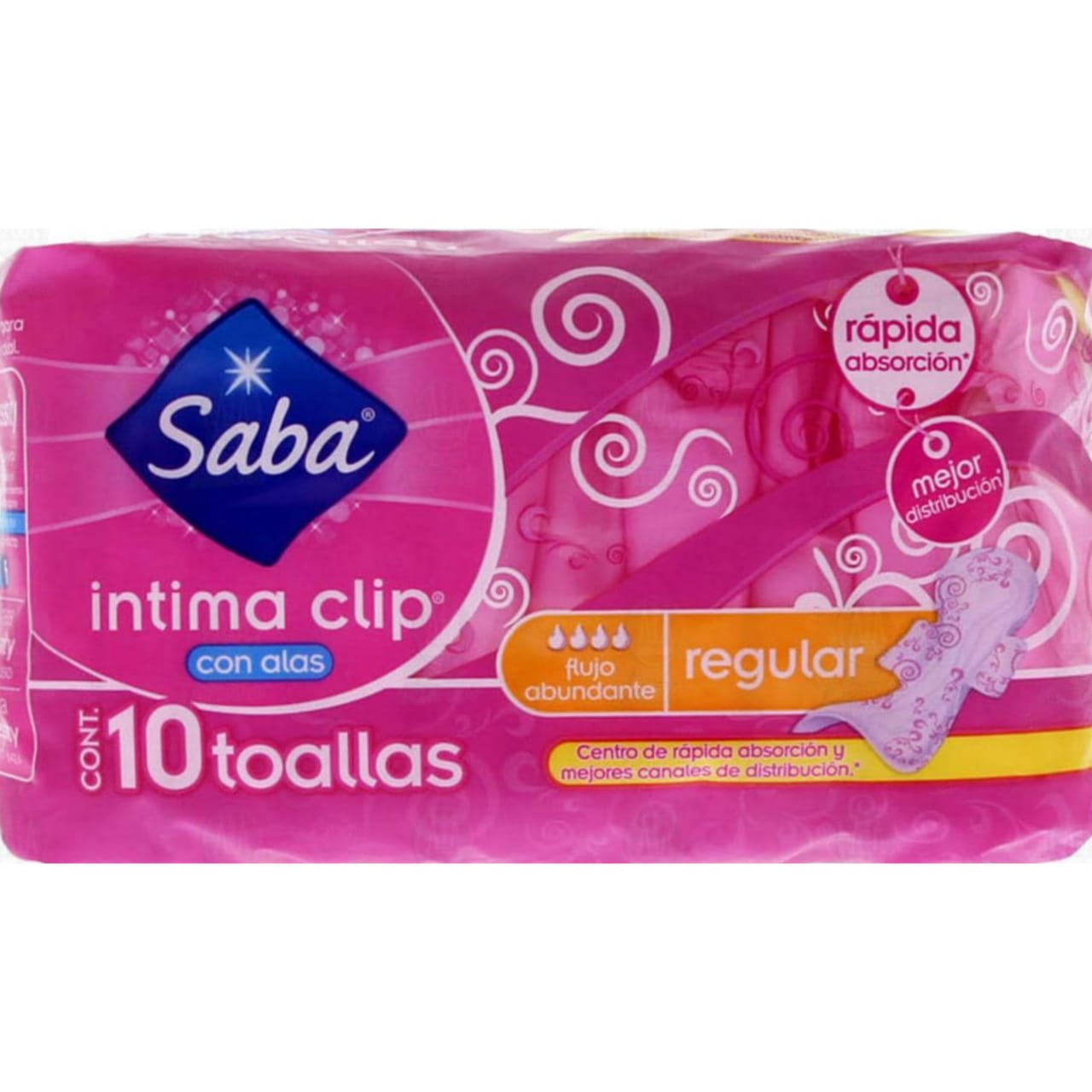 Saba Intima Clip, Cont. 10 Toallas (3 piezas)
