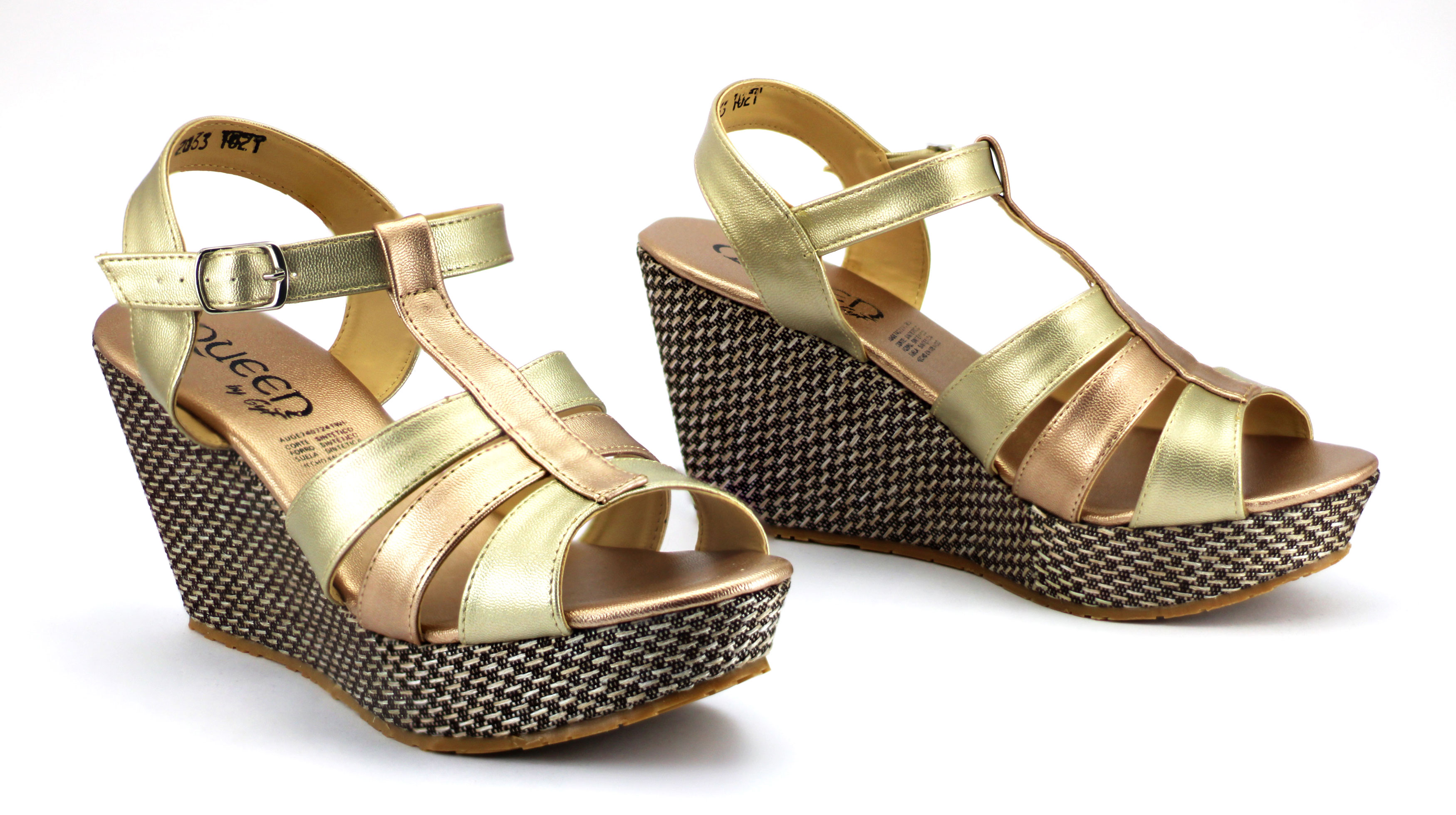 Calzado Para Mujer En Media Plataforma Tiras En Empeine