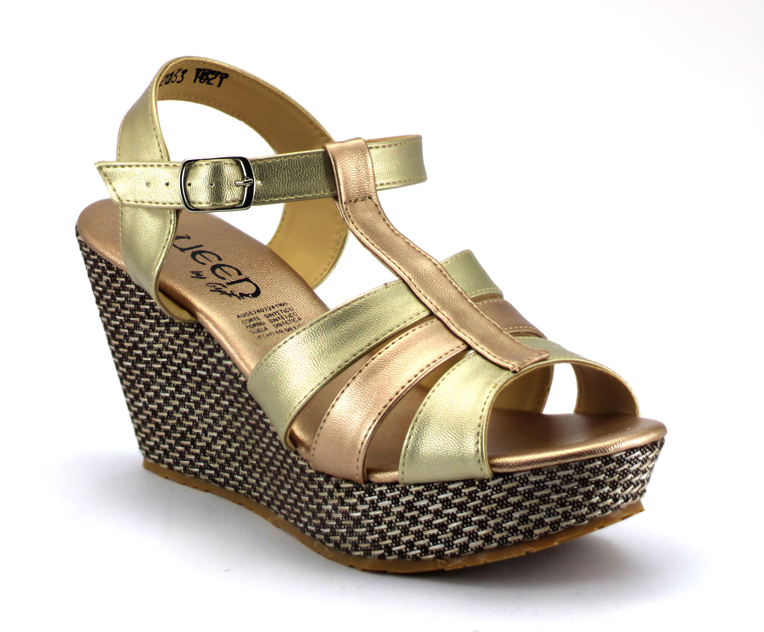 Calzado Para Mujer En Media Plataforma Tiras En Empeine