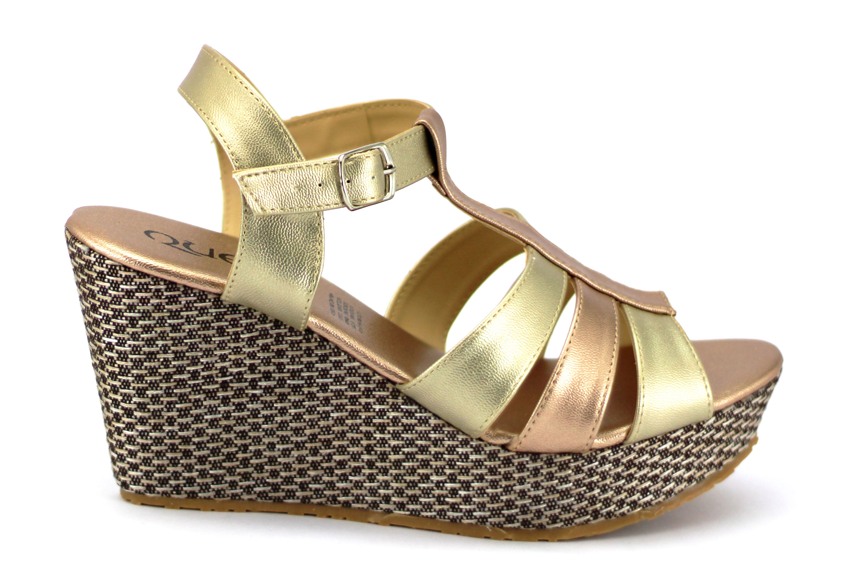 Calzado Para Mujer En Media Plataforma Tiras En Empeine