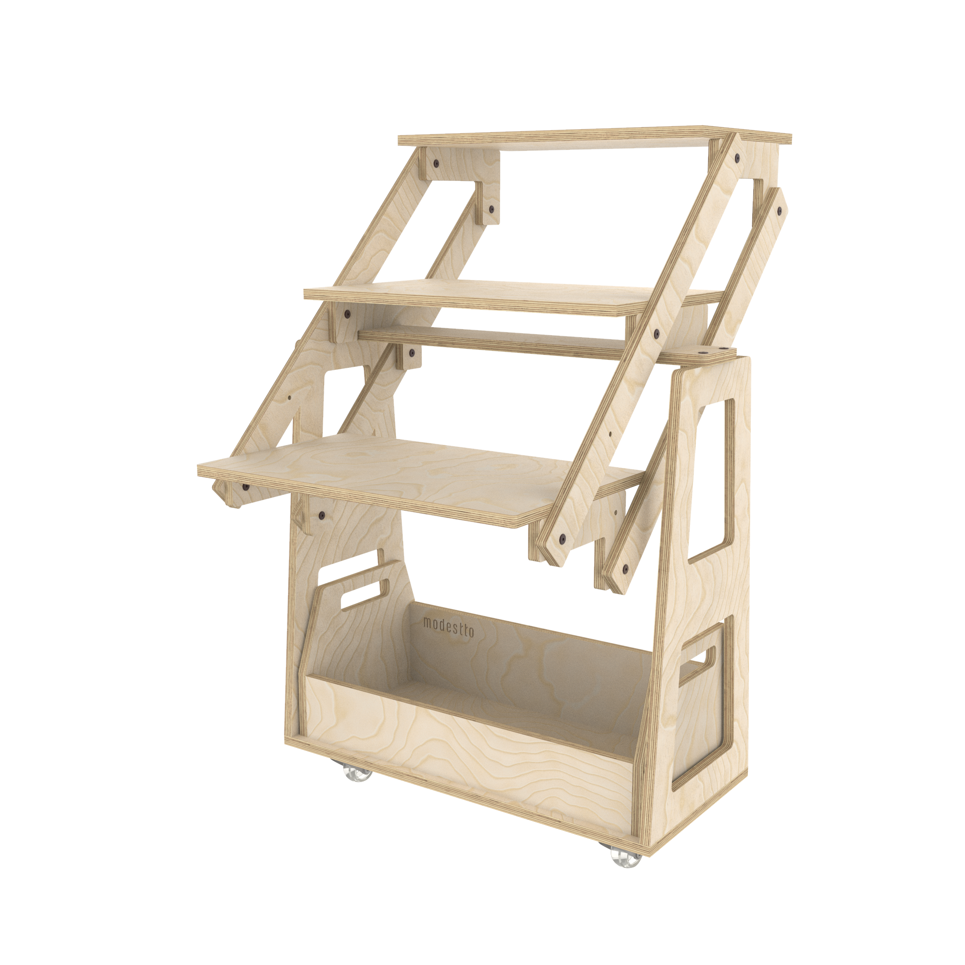 Mesa Plegable Chica 2 en 1 modestto Se Convierte En Estantería