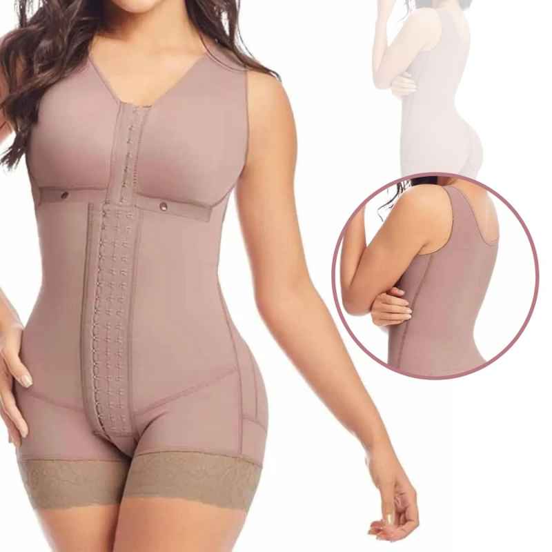 Fajas Colombianas Reductoras Post Operatorias con Brasier Alta Compresión, Fajas Colombianas Post Parto con Brasier Levanta Pompis Realce Natural, Faja Postquirúrgica con Brasier Levanta Glúteos
