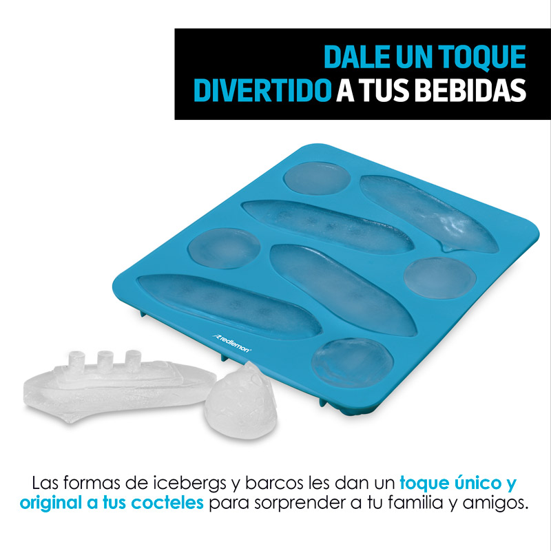 Moldes para Hielos de Silicón en Forma de Barco e Iceberg 2pz Redlemon