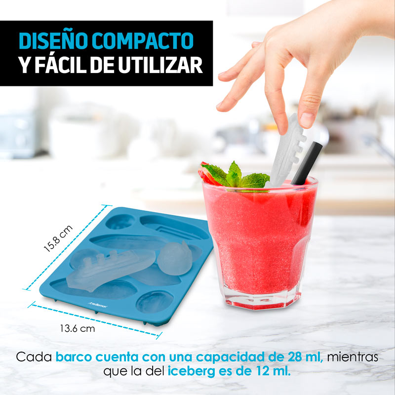 Moldes para Hielos de Silicón en Forma de Barco e Iceberg 2pz Redlemon