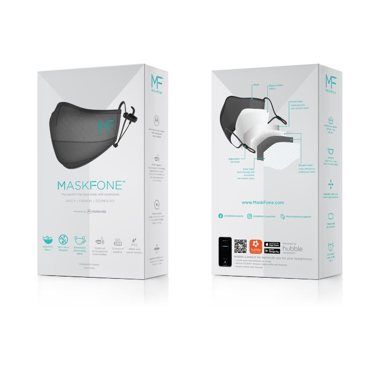 Audífonos Inalámbricos BT con Cubrebocas Inteligente Mediano-Grande MASKFONE