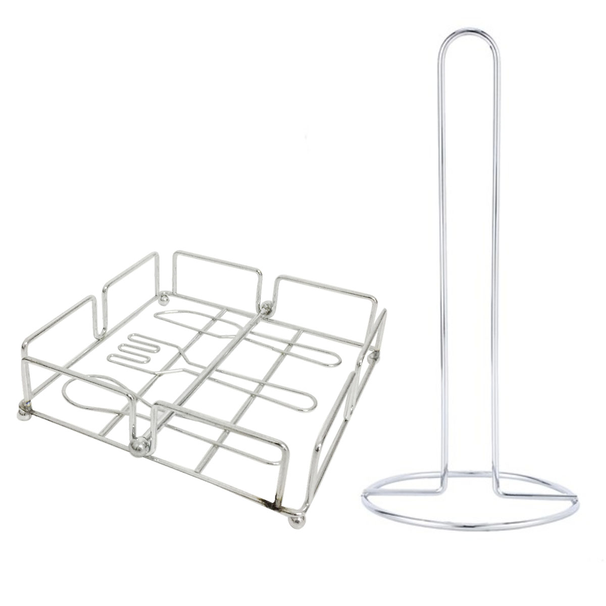 Paquete de  servilletero CUTLERY SQUARE con Rack para servitoalla SIMBLE  cromado BRANG