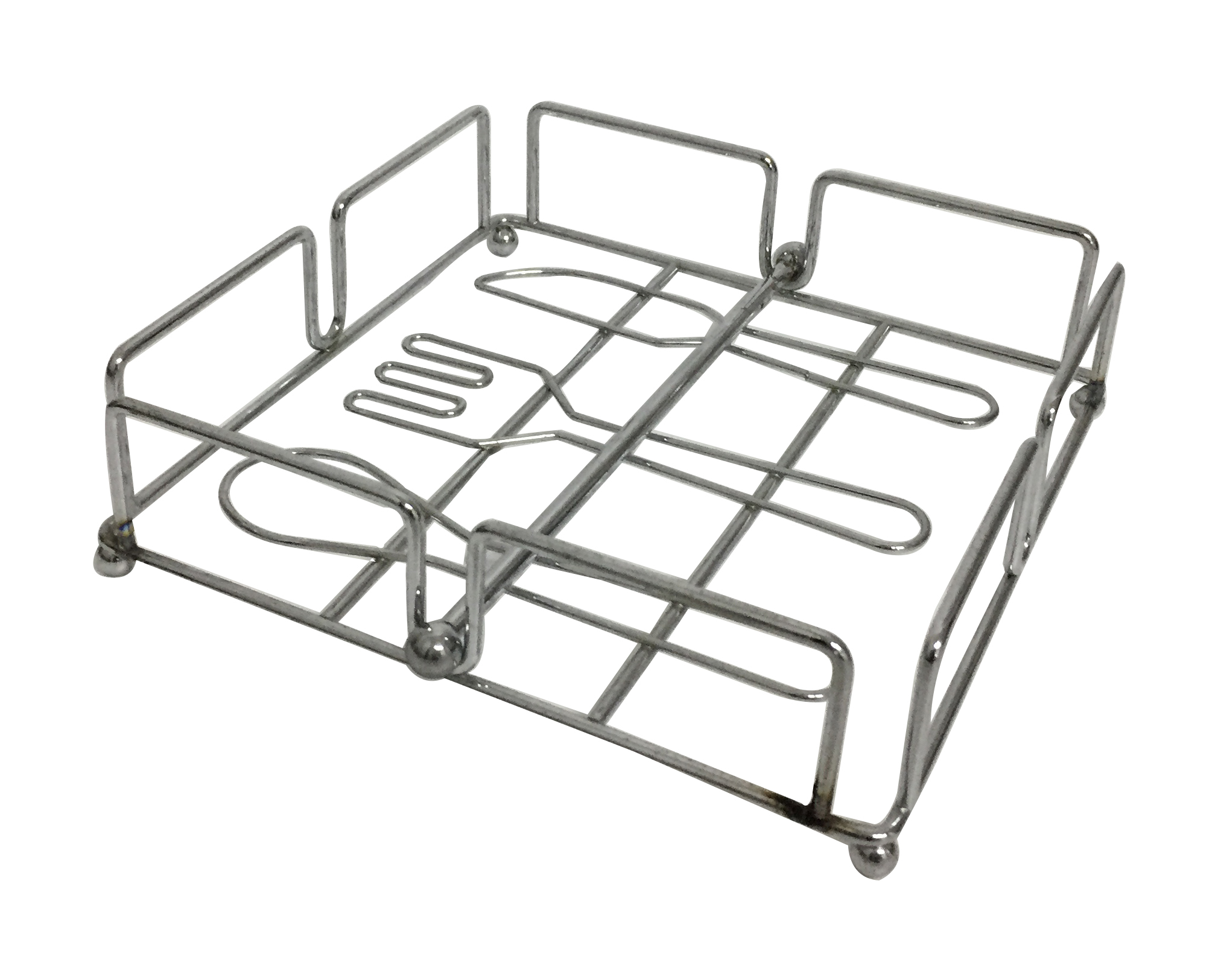 Paquete de  servilletero CUTLERY SQUARE con Rack para servitoalla SIMBLE  cromado BRANG