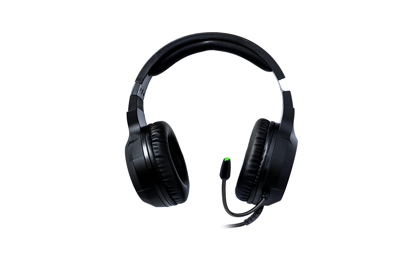 Audífonos para computadora VSG Shake color Negro con luces RGB Alámbricos 