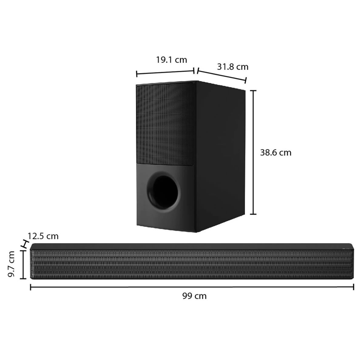 Barra de Sonido + Subwoofer Canales 4.1 600W LG SNH5 SMS