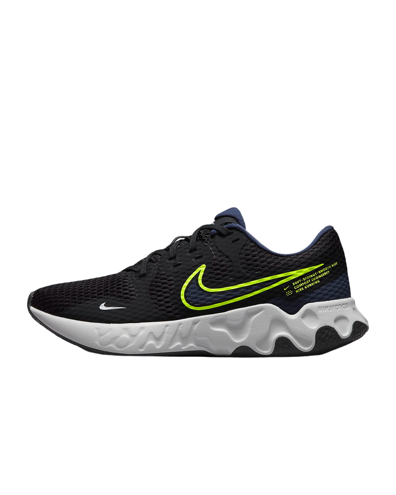 Tenis Nike Renew Ride 2 Negro Verde Hombre CU3507-001