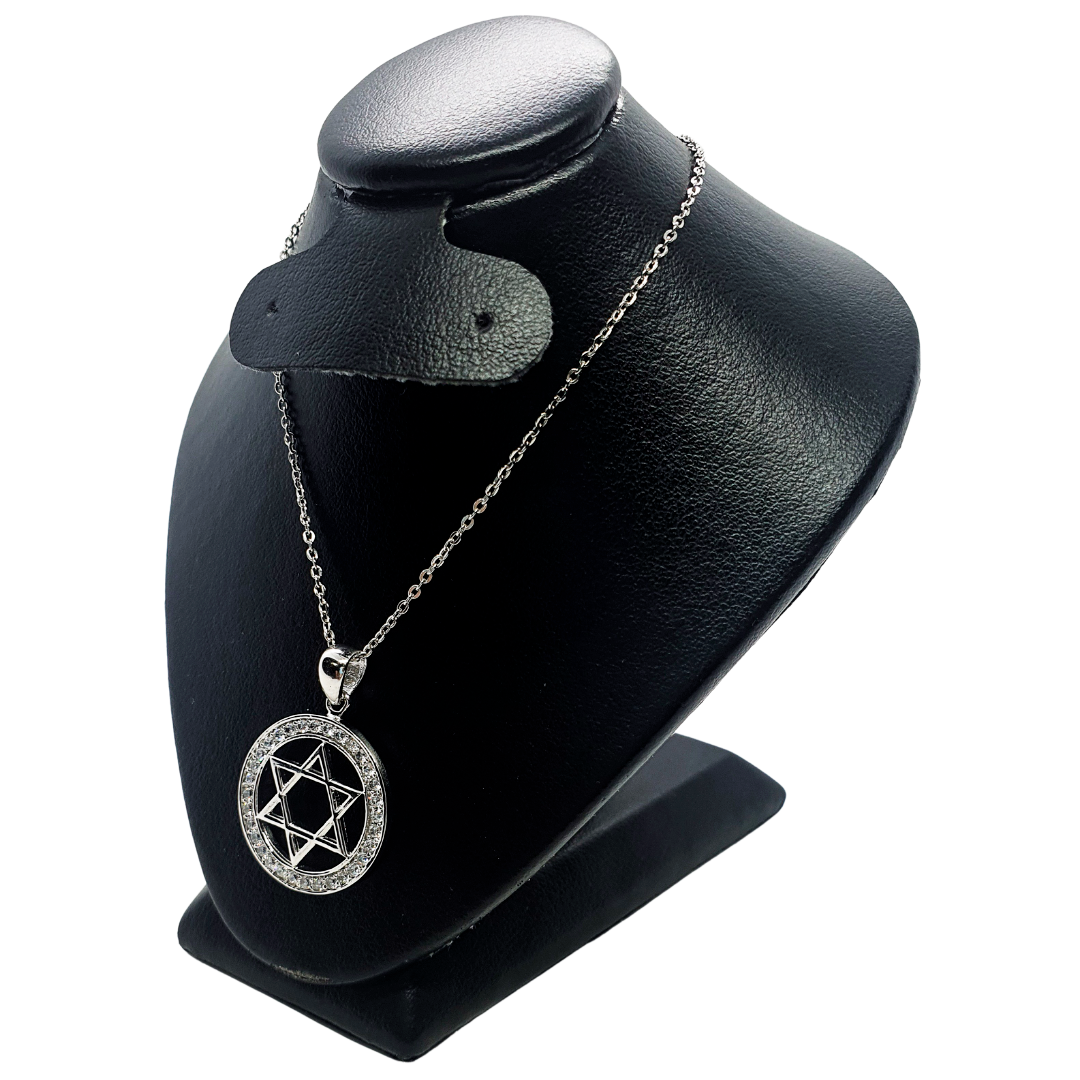 DIJE ESTRELLA DE DAVID Y CADENA MUJER PLATA .925 