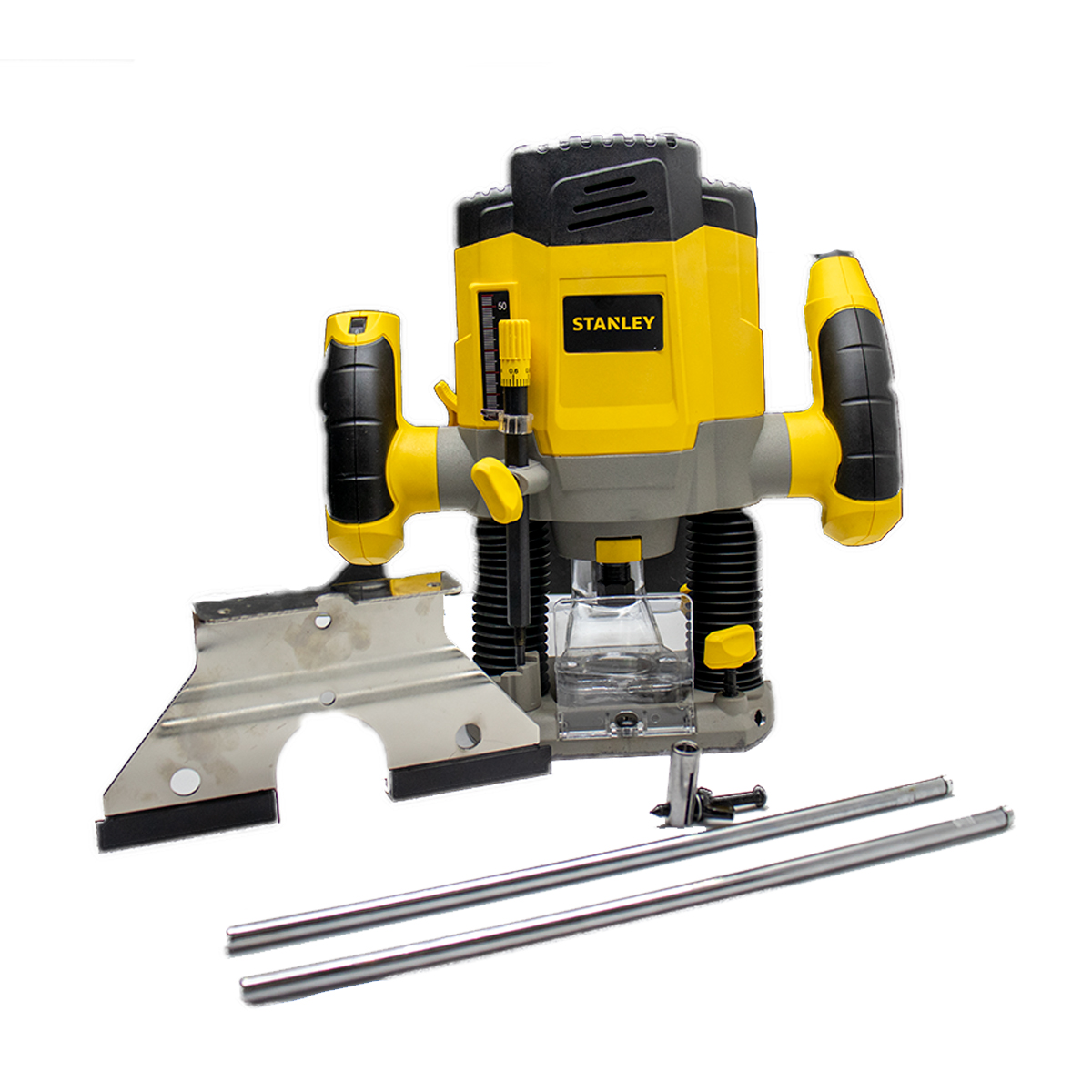 Router 1200W Stanley SRR1200W INCLUYE 3 Mordazas, Guía paralela y 6 Fresas para router Con Juego de desamadores IRWIN