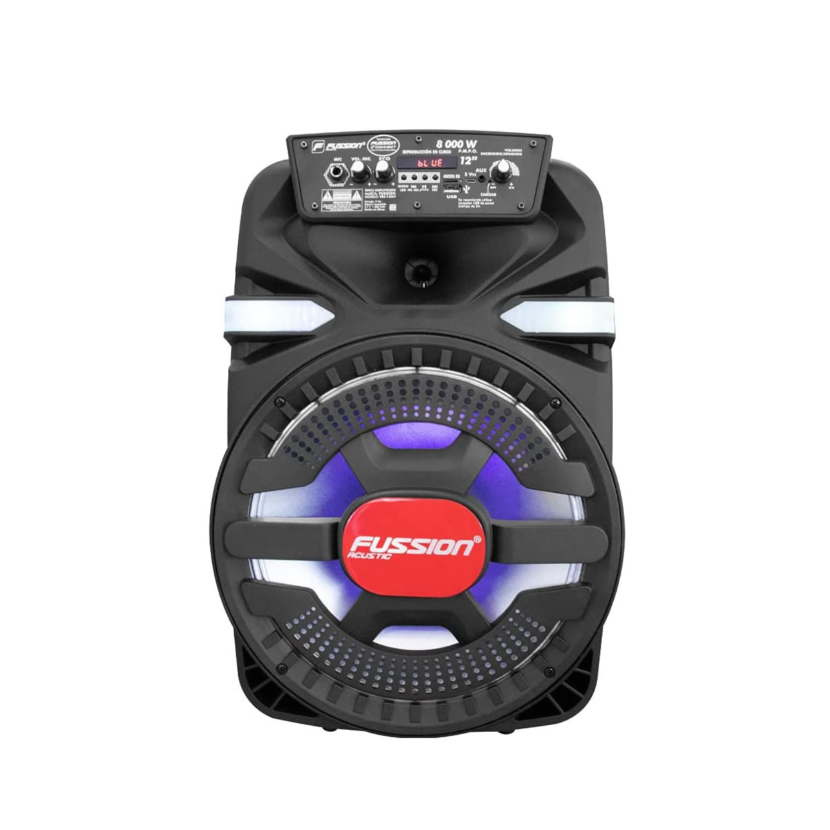 Bafle Amplificado Fussion Acustic PBS-12007 De 12 Pulgadas - Negro