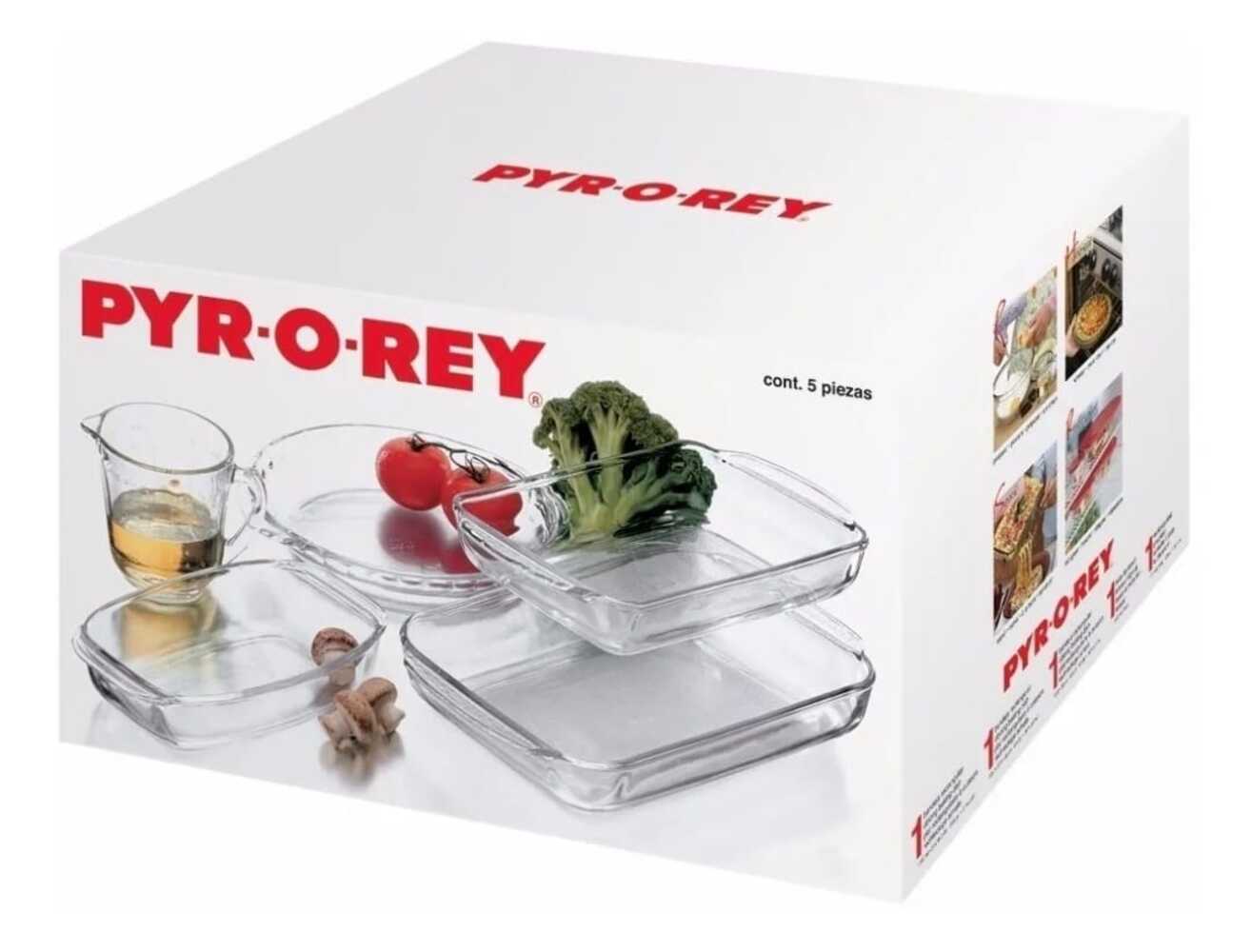 Refractarios Pyr-o-rey Juego De 5 Piezas de vidrio juego para hornear