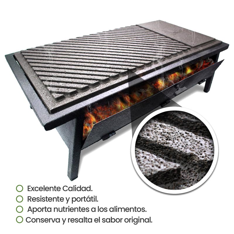 Asador piedra volcanica Indesyth
