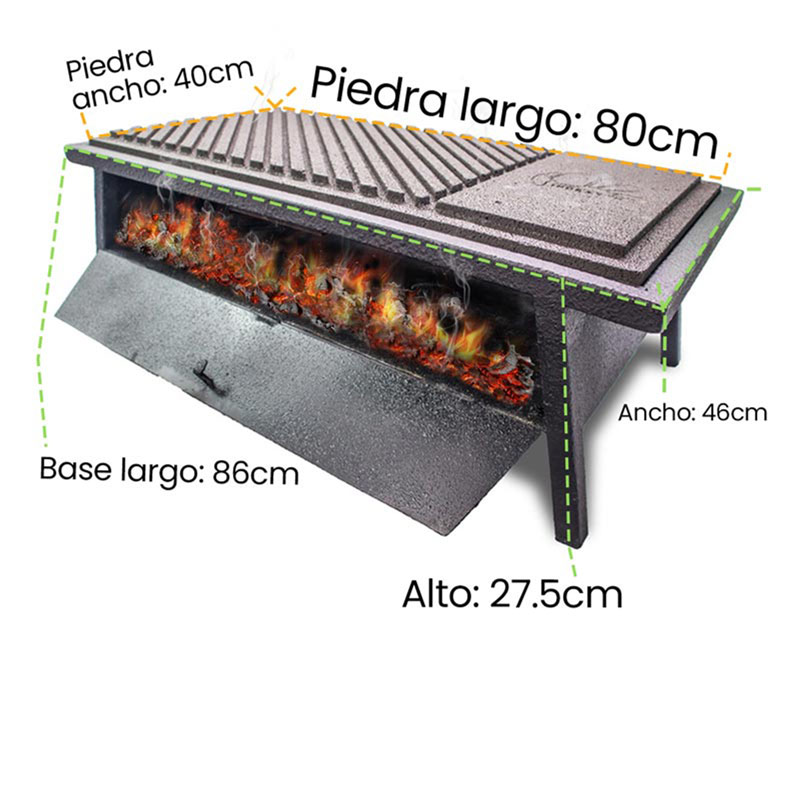 Asador piedra volcanica Indesyth