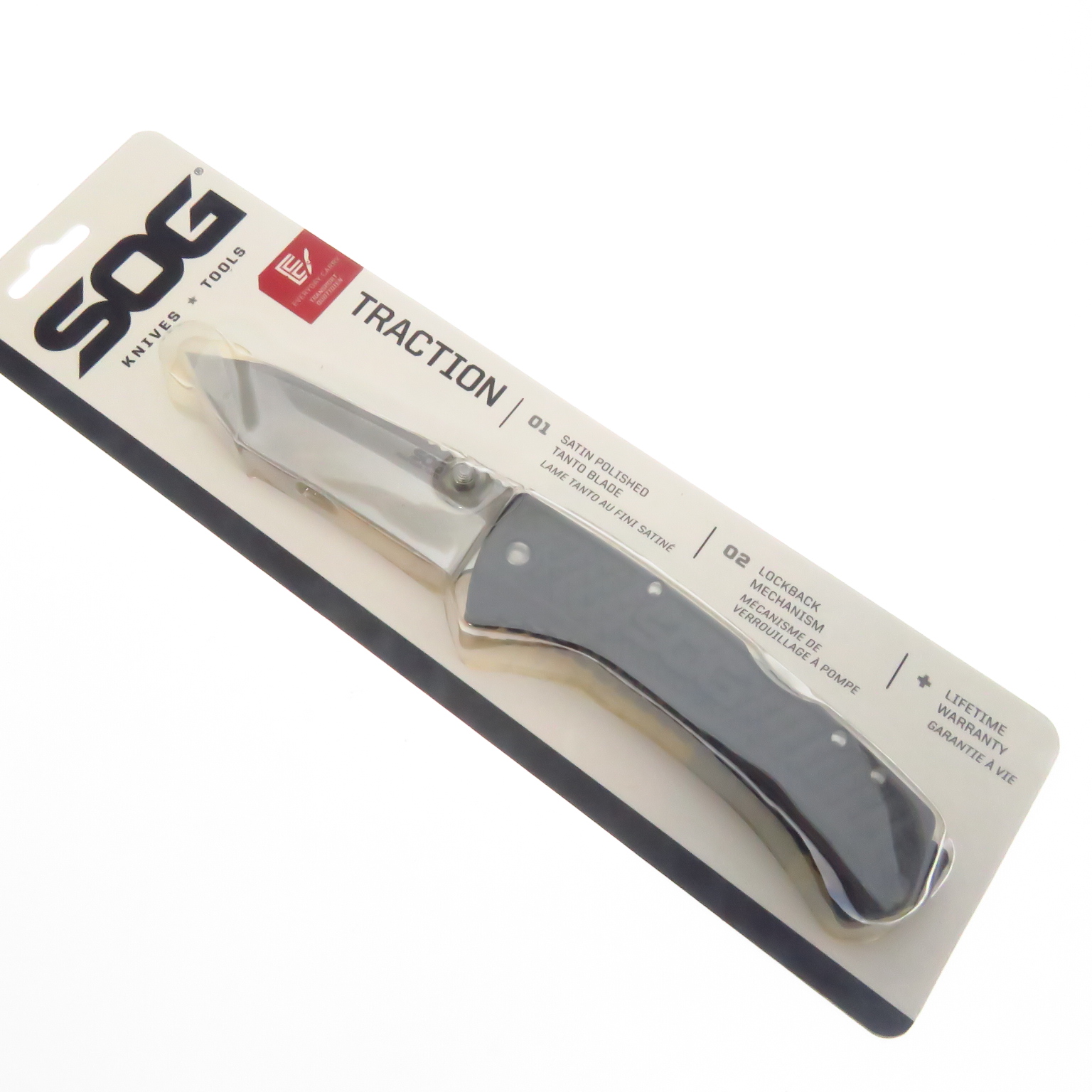 Sogtd1012Cp Sog Navaja Traction Tanto Filo Liso C Clip