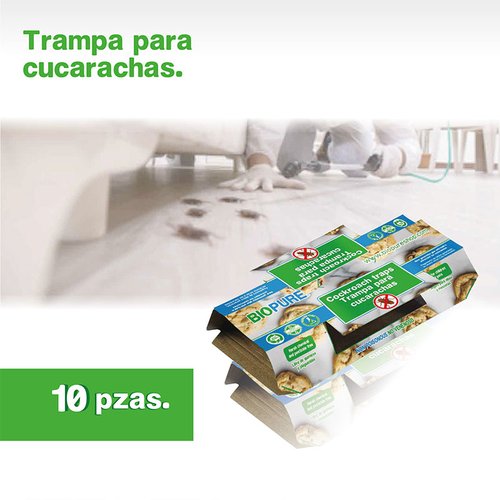Kit Trampas de Pegamento Para Cucarachas - No Venenoso - BIOPURE 10 Pack