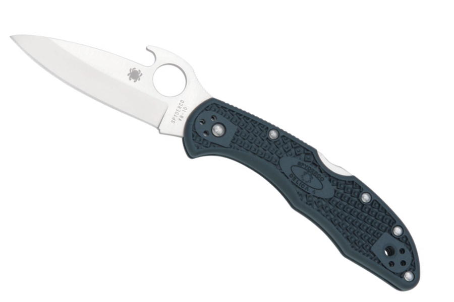 Sc11Pgyw Spyderco Delica 4 Wave Navaja Filo Plano Lockback