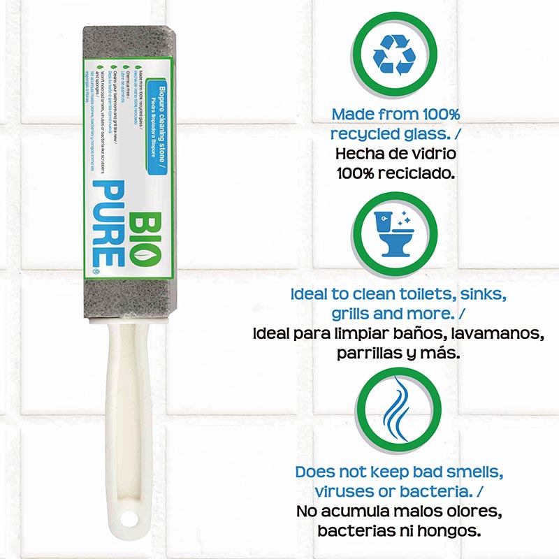 Kit 6x Piedra Pomez Con Agarradera Para Limpiar - BIOPURE - 24cm x 3.8cm x 3.8cm